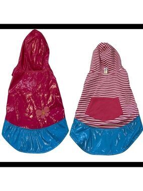PINK/BLUE Reversible Dog Raincoat